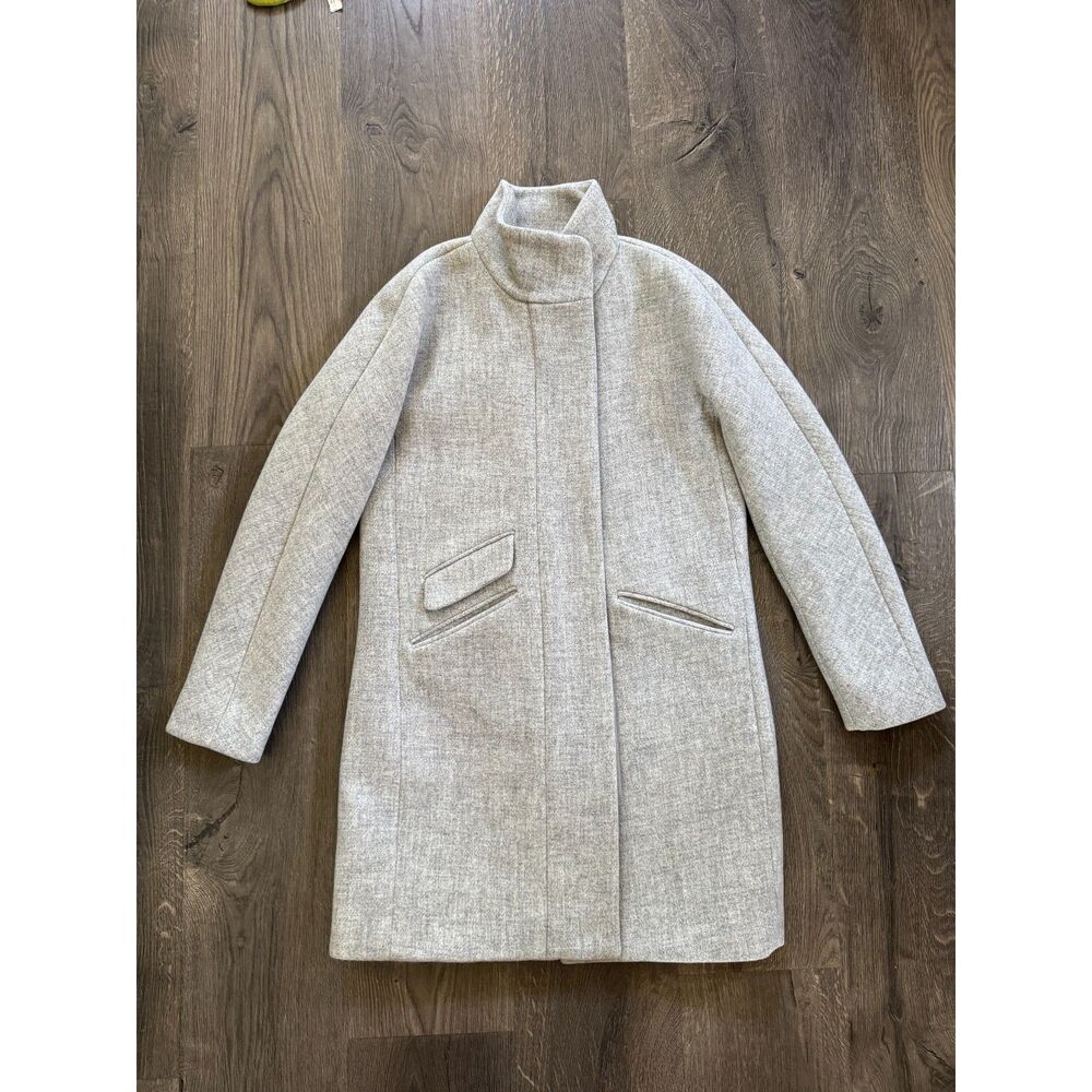 J.Crew Toscana Cocoon Wool‎ Coat Gray Italian Stadium Cloth Nello Gori size 0 XS